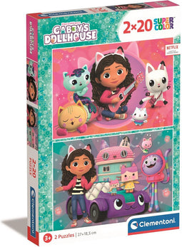 Clementoni - Puzzel 2X20 Stukjes Gabby'S Dollhouse, Kinderpuzzels, 3 jaar, 24802
