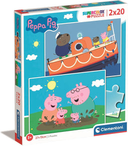 Clementoni - Puzzel 2X20 Stukjes Peppa Pig, Kinderpuzzels, 3-5 jaar, 24797