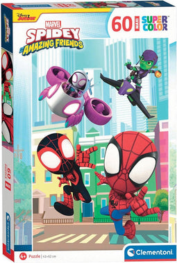 Clementoni - Puzzel 60 Stukjes Maxi Spidey & His Amazing Friends, Kinderpuzzels, 4-6 jaar, 26476