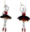 Ornament plastic zwarte jurk ballerina l14cm
