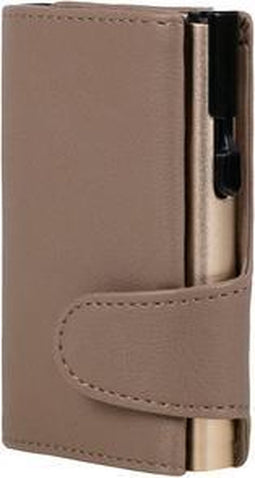 Clicksafe pasjeshouder - RFID - 8 pasjes - kunstleer/aluminium - beige/champagne - JU-963106