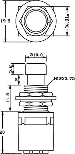 Cliff CL2108C Voetschakelaar 250 V/AC 2 A 1 pedaal Bouwpakket, Bedieningsknop gewelfd 2x wisselcontact 1 stuk(s)
