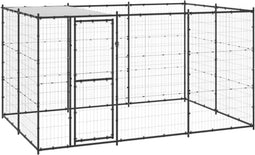 vidaXL - Hondenkennel - met - dak - 7,26 - m² - staal