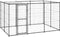 vidaXL - Hondenkennel - met - dak - 7,26 - m² - staal