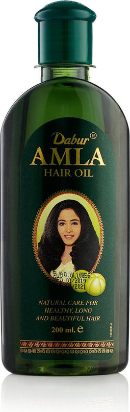 Dabur Amla Haarolie 200ml - Verrijkt met Mineralen, Canola & Amla Extract voor Gehydrateerd, Zacht en Glanzend Haar, Voedt de Hoofdhuid, Bevordert Haargroei