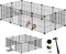 Eugad Puppyren & Knaagdierenren - Opvouwbare Speelren 142x72x36 cm - Zwart - 12 Panelen