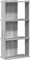 vidaXL - Boekenkast - 3-laags - 60x30x120 - cm - bewerkt - hout - grijs - sonoma - eiken