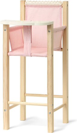 Houten Poppenstoel blank/roze