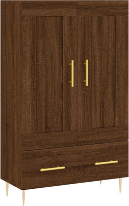 vidaXL - Hoge - kast - 69,5x31x115 - cm - bewerkt - hout - bruin - eikenkleur