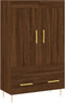vidaXL - Hoge - kast - 69,5x31x115 - cm - bewerkt - hout - bruin - eikenkleur