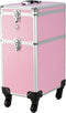 Roze Aluminium Trolleykoffer - Kapperskoffer - Afneembaar bovenstuk - 35x58x25 cm
