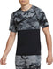 Nike CU4093-010 - S/S Slim Camo Sportshirt Heren - M - Zwart/Grijs
