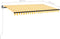 vidaXL - Luifel - handmatig - uittrekbaar - met - LED - 450x350 - cm - geel - en - wit