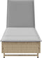 vidaXL - Ligbed - met - wielen - en - kussen - poly - rattan - beige