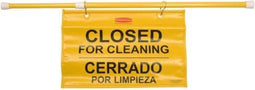 Closed for cleaning, Klemsysteem deur, tweetalig