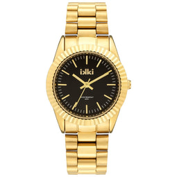IKKI BRONX BX14 Dames Horloge - 3ATM Waterdicht - RVS - Goudkleurig / Zwart