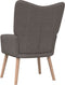 vidaXL Relaxstoel met voetenbank stof taupe