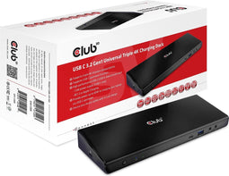 club3D USB-C™ 3.2 Gen1 Universal Triple 4K Charging Dock USB-C laptopdockingstation Geschikt voor merk: Universeel Incl