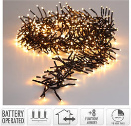 Clusterverlichting 192 led - Kerst- two tone romantic - op Batterij - Lichtfuncties - Geheugen - Timer