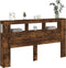 Hoofdeinde met LED 180x18,5x103,5 cm bewerkt hout gerookt eiken