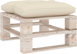 vidaXL - Palletkussen - 60x61,5x10 - cm - stof - crèmekleurig