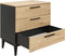 ToiToiKids Xem commode met 3 laden - Mat Zwart/Eiken