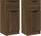 vidaXL - Dressoirs - 2 - st - 30x30x70 - cm - bewerkt - hout - bruin - eikenkleur