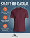 Pierre Calvini - Heren T-Shirt Multipack - 100% Katoen - Regular Fit - Korte Mouwen - Crew - Navy Burgundy Olive (3 stuks)
