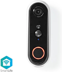 SmartLife Videodeurbel - Wi-Fi - Batterij Gevoed - HD 720p - Cloud Opslag (optioneel) / microSD (niet inbegrepen) - IP54 - Met bewegingssensor - Nachtzicht - Wit