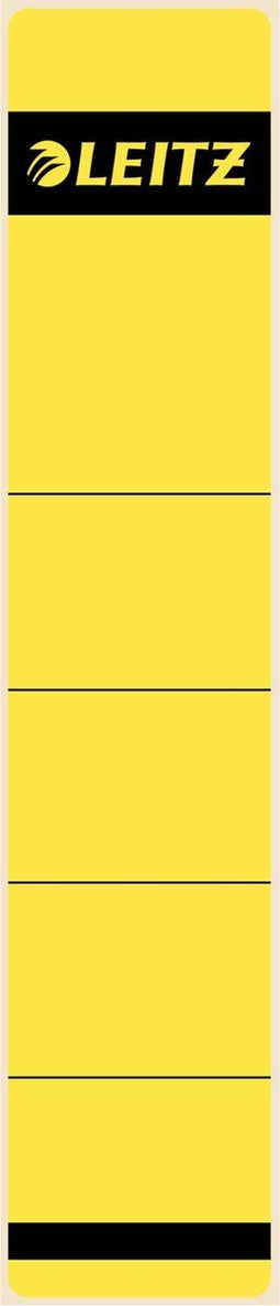 Rugetiket Leitz smal/kort 39x192mm zelfklevend geel - 10 stuks