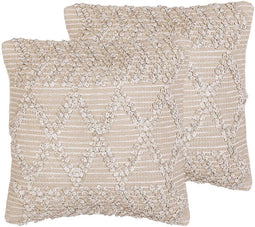 CORYDALIS - Sierkussen set van 2 - Beige - Katoen
