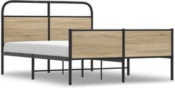vidaXL - Bedframe - zonder - matras - bewerkt - hout - sonoma - eikenkleur - 120x190cm