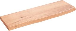 vidaXL - Wandschap - 60x20x2 - cm - behandeld - massief - eikenhout - lichtbruin