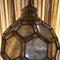 PTMD Hanglamp XL lamp - Julie met zilver goud antieke glazen - hexagonaal - semi helder 50x50x50 cm XL Plafondlamp