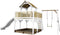 AXI Atka Speeltoestel in Bruin/wit - Speeltoren met Enkele Schommel, Witte Glijbaan en Zandbak - FSC hout - Speelhuis op palen voor de tuin