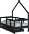 vidaXL - Kinderbedframe - met - lades - 70x140 - cm - massief - grenenhout - zwart