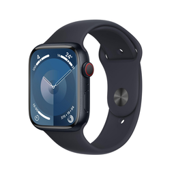 Apple Watch Series 9 - Smartwatch - GPS + Cellular - 45mm Aluminium Sportbandje M/L Zwart