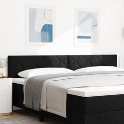 vidaXL - Hoofdbord - Diamant - Blokken - Ontwerp - Zwart - 200 - cm - Stof