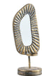 PTMD Dezza Spiegel/Theelichthouder - 14 x 13 x 36 cm - Metaal - Goud