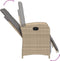 vidaXL - Tuinstoelen - 2 - st - verstelbaar - voetensteun - poly - rattan - beige - mix