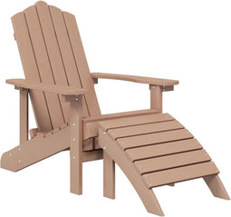 vidaXL - Tuinstoel - Adirondack - met - voetenbank - HDPE - bruin
