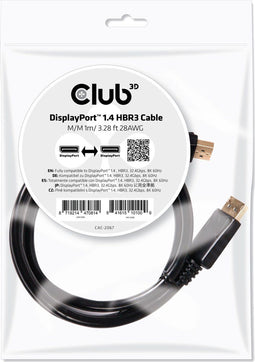 Club3D CAC-2067 - DisplayPort-kabel 1.00 m - DP 1.4 HBR3 32,4 Gbps - Zwart