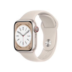 Apple Watch Series 8 - Smartwatch - GPS + Cellular - 41mm - Aluminium - Sportbandje Wit