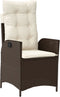 vidaXL - Tuinstoelen - 2 - st - verstelbaar - met - kussens - poly - rattan - bruin