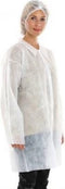 CMT 815174 Bezoekersjas PP non woven wit 30 grams drukknopen - M
