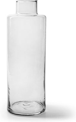 Jodeco Bloemenvaas Willem - helder transparant - glas - 11,5 x 26 cm - fles vorm vaas