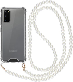 iMoshion Hoesje Geschikt voor Samsung Galaxy S20 Hoesje Met Koord - iMoshion Backcover met koord - Parel - Transparant