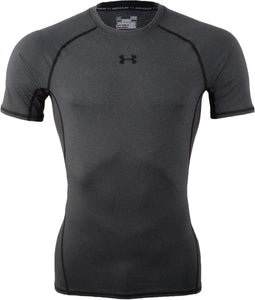 Under Armour HeatGear® Armour - Compressie Sportshirt Korte Mouw - UPF 30+ - Carbon Heather (M)
