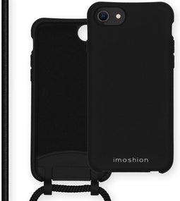 imoshion Hoesje Geschikt voor iPhone SE (2022) / SE (2020) / 8 / 7 Hoesje Met Koord - imoshion Color Backcover met afneembaar koord - Zwart