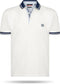 Pierre Cardin - Heren Polo SS Navy Tipped Polo - Wit - Maat L